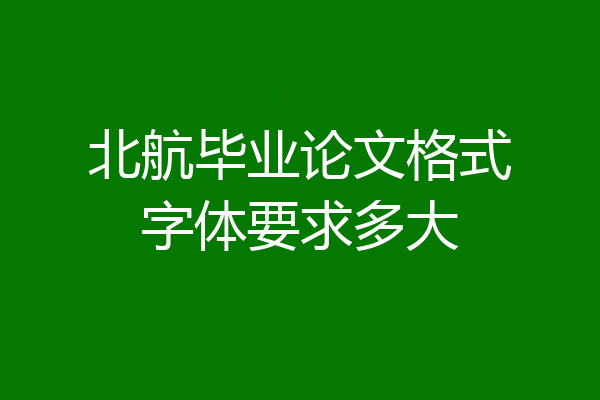 北航毕业论文格式字体要求多大