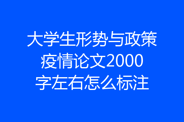 大学生形势与政策疫情论文2000字左右怎么标注