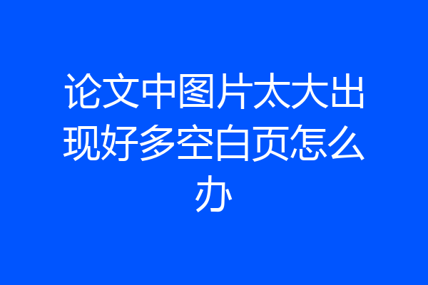 论文中图片太大出现好多空白页怎么办