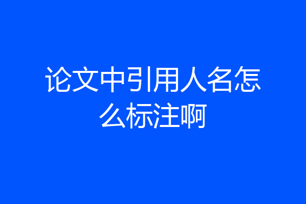论文中引用人名怎么标注啊