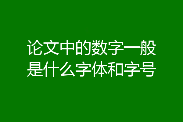 论文中的数字一般是什么字体和字号