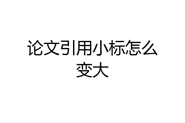 论文引用小标怎么变大