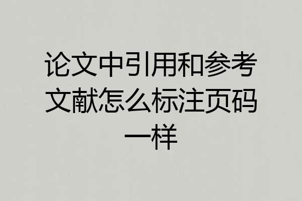 论文中引用和参考文献怎么标注页码一样