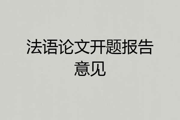 法语论文开题报告意见