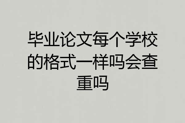 毕业论文每个学校的格式一样吗会查重吗