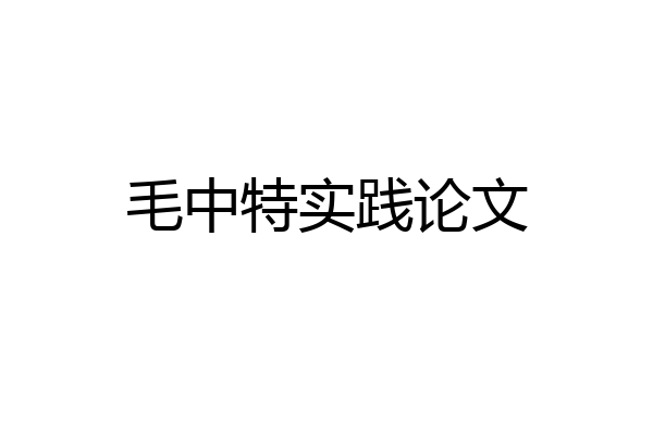 毛中特实践论文