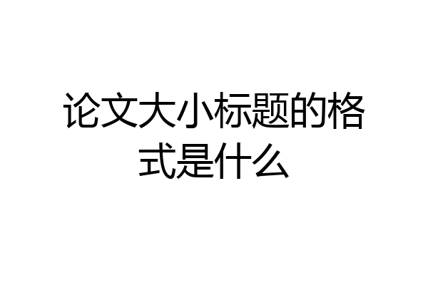 论文大小标题的格式是什么