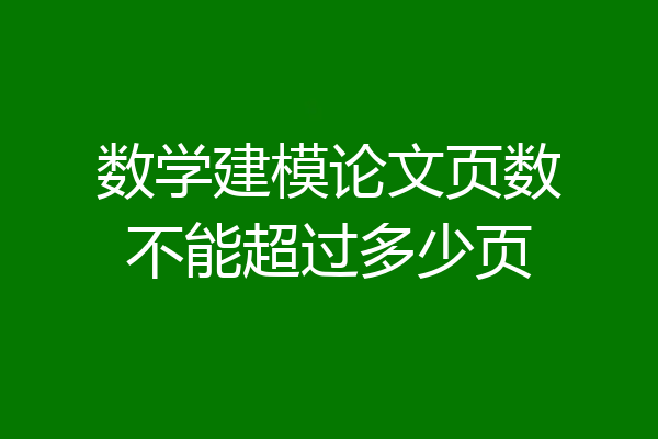 数学建模论文页数不能超过多少页