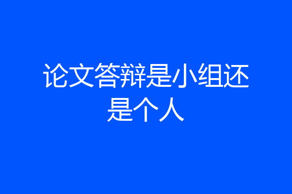 论文答辩是小组还是个人