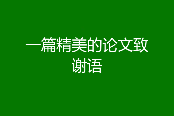 一篇精美的论文致谢语