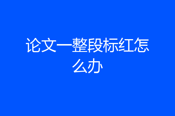 论文一整段标红怎么办