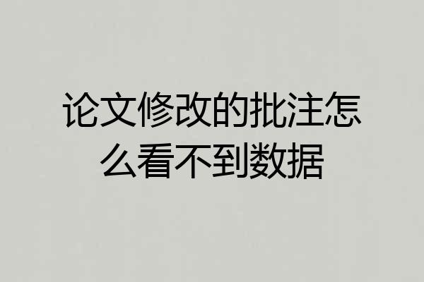 论文修改的批注怎么看不到数据