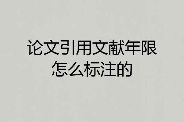 论文引用文献年限怎么标注的