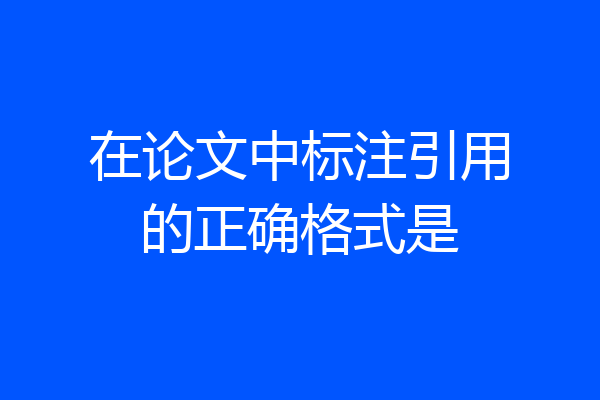 在论文中标注引用的正确格式是