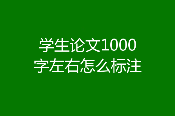 学生论文1000字左右怎么标注