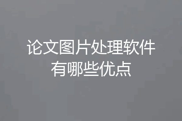 论文图片处理软件有哪些优点