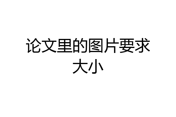 论文里的图片要求大小