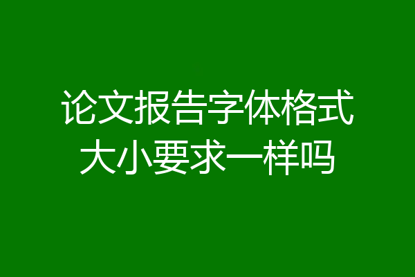论文报告字体格式大小要求一样吗