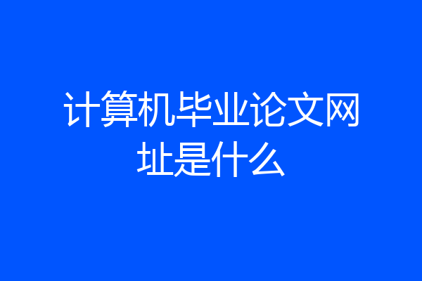 计算机毕业论文网址是什么