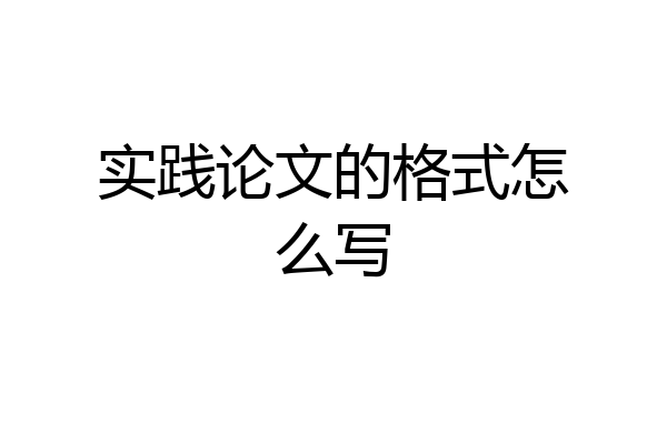 实践论文的格式怎么写