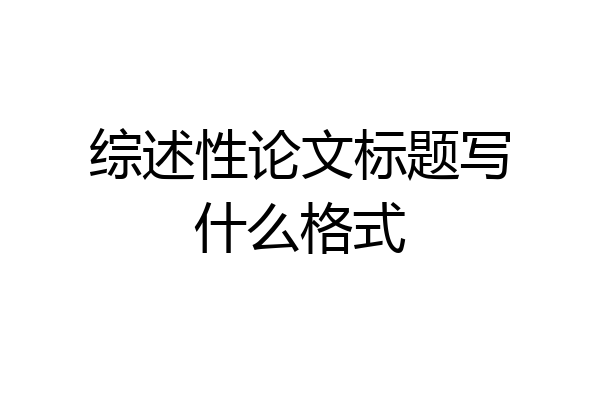 综述性论文标题写什么格式