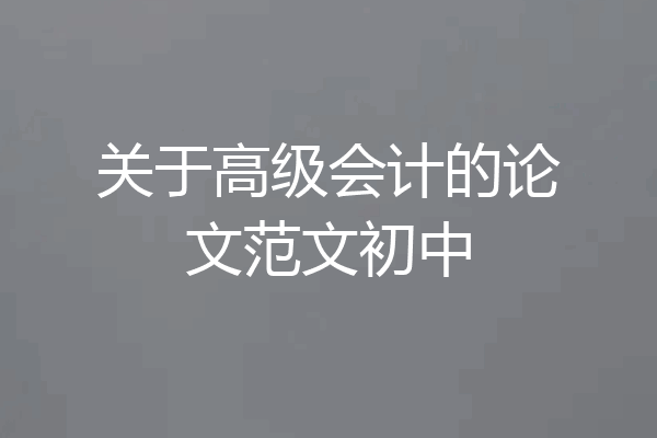 关于高级会计的论文范文初中