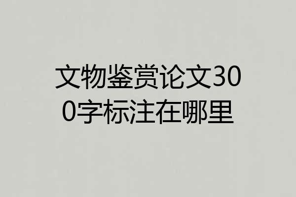 文物鉴赏论文300字标注在哪里