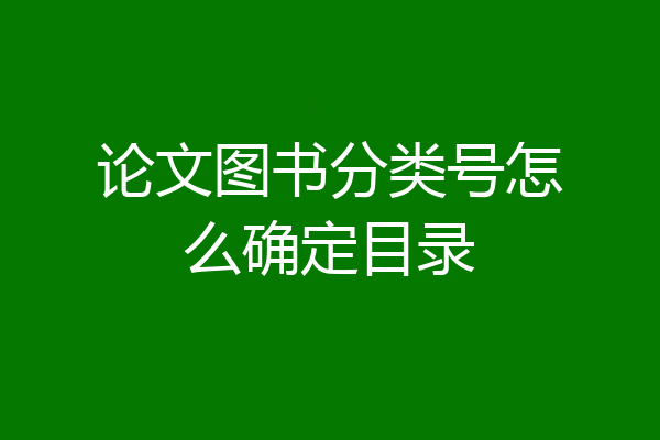 论文图书分类号怎么确定目录