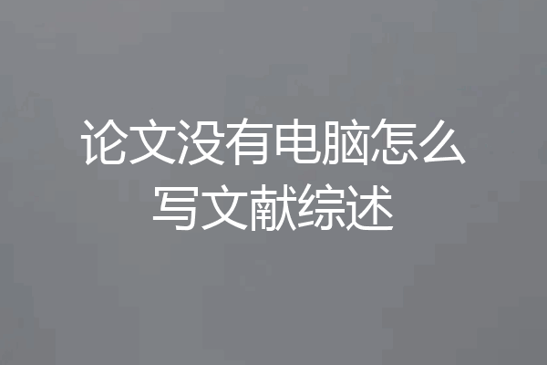 论文没有电脑怎么写文献综述