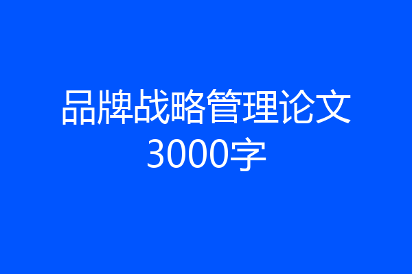 品牌战略管理论文3000字
