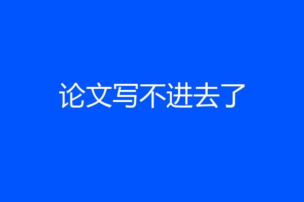 论文写不进去了