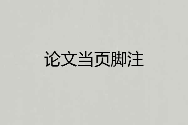 论文当页脚注