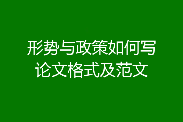 形势与政策如何写论文格式及范文
