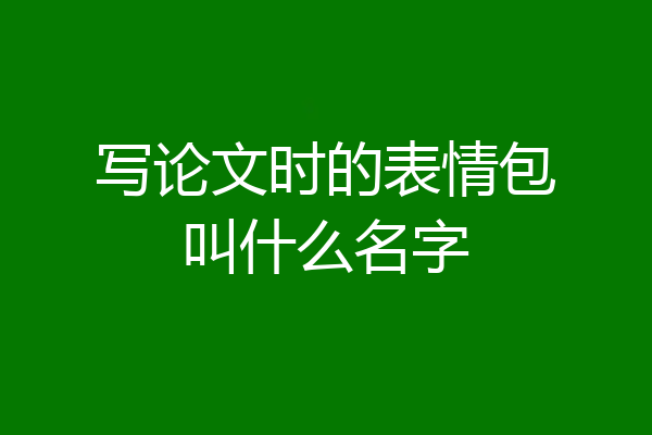 写论文时的表情包叫什么名字
