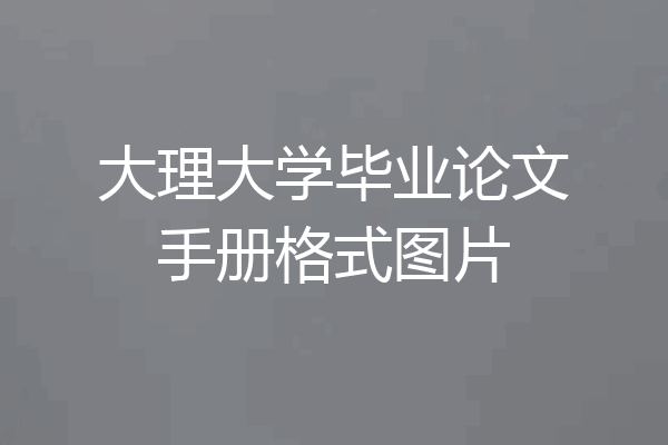 大理大学毕业论文手册格式图片