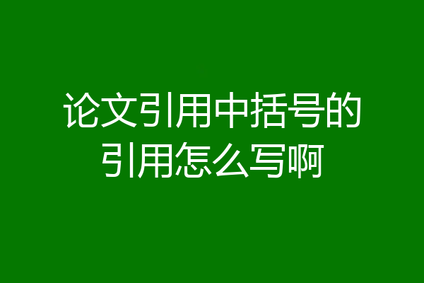 论文引用中括号的引用怎么写啊