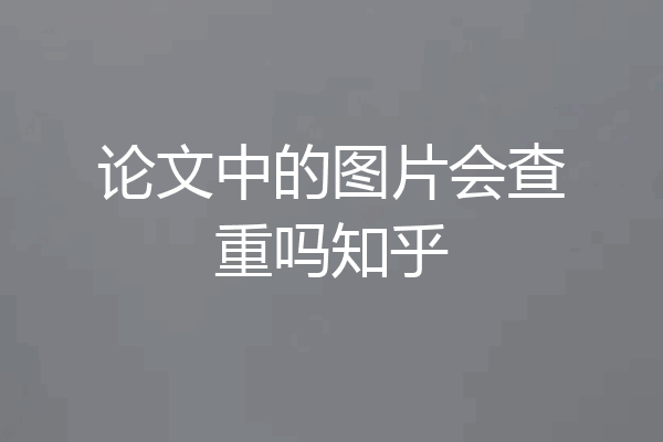 论文中的图片会查重吗知乎