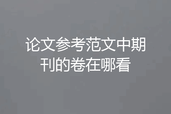 论文参考范文中期刊的卷在哪看