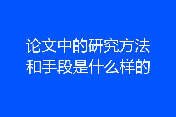论文中的研究方法和手段是什么样的