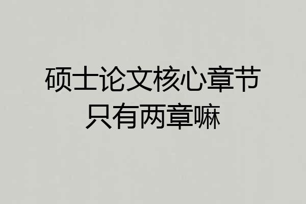 硕士论文核心章节只有两章嘛
