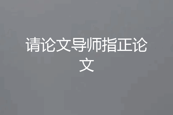 请论文导师指正论文