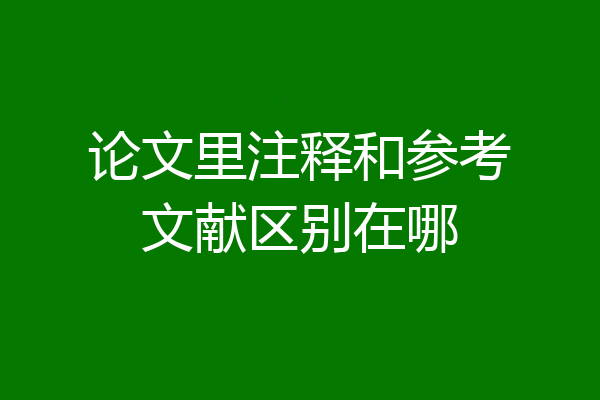 论文里注释和参考文献区别在哪