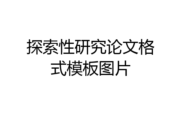 探索性研究论文格式模板图片