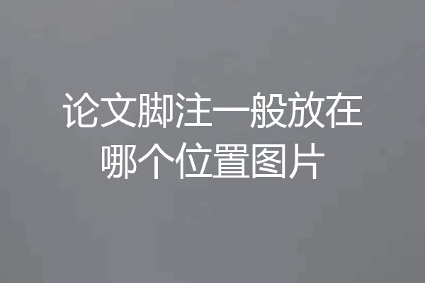 论文脚注一般放在哪个位置图片