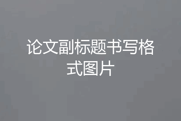 论文副标题书写格式图片