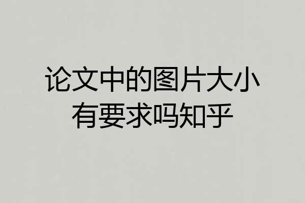 论文中的图片大小有要求吗知乎