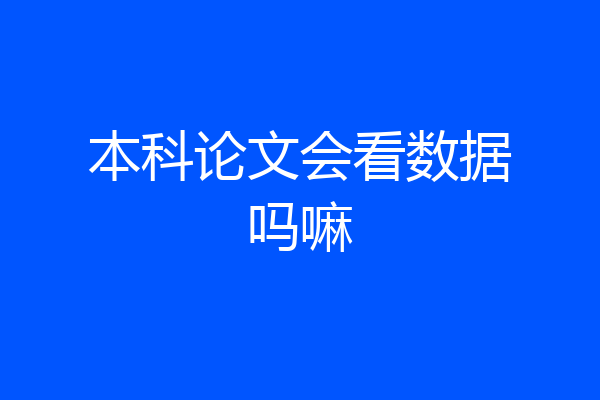 本科论文会看数据吗嘛