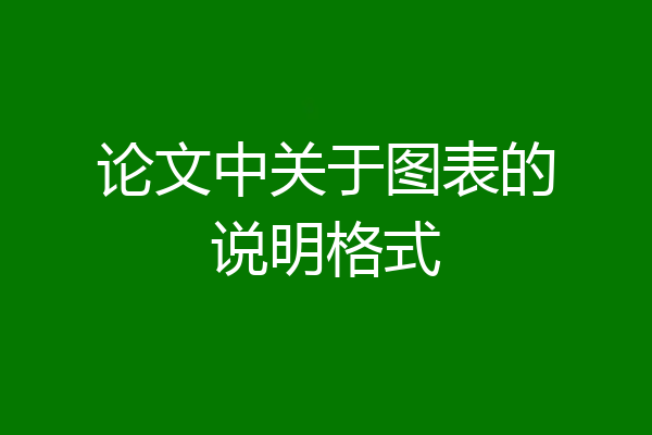 论文中关于图表的说明格式