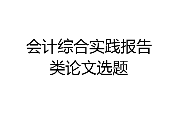 会计综合实践报告类论文选题