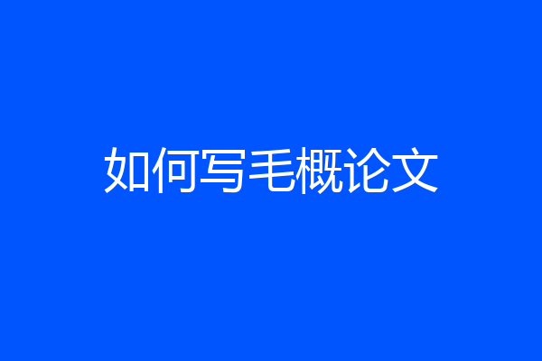 如何写毛概论文